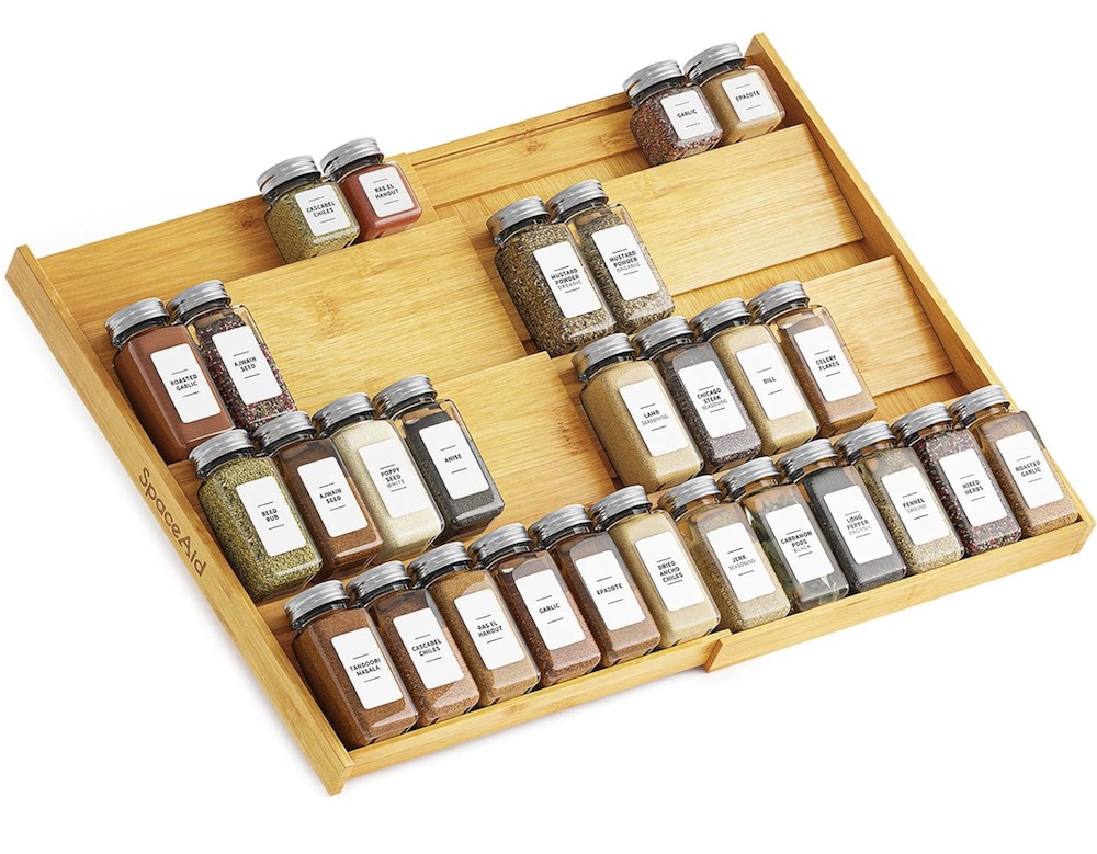 Bamboo Spice Drawer Organizer